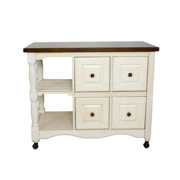 Sunset Trading Andrews Four Drawer Kitchen Cart