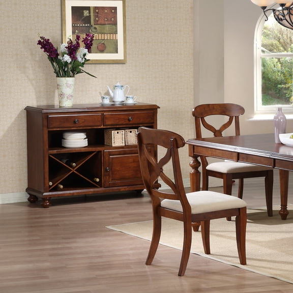 Sunset Trading Andrews Wood Server in Distressed Chestnut Brown