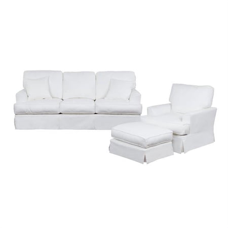 Sunset Trading Ariana Slipcovered Living Room Set Performance White - 3 Piece