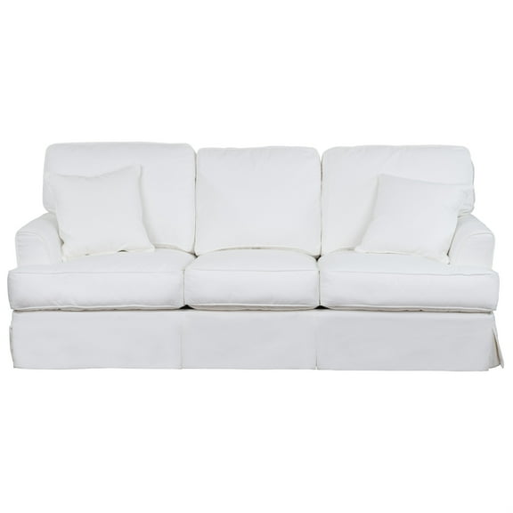 Sunset Trading Ariana Stain Resistant Fabric Slipcovered Sleeper Sofa in White