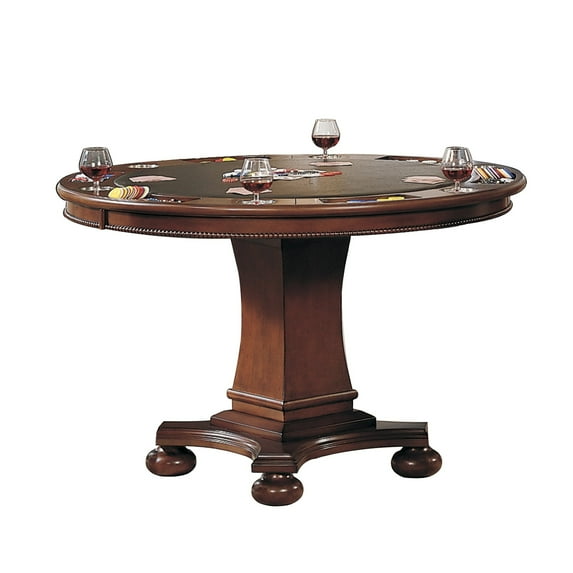 Sunset Trading Bellagio 48" Round Wood Dining/Poker Table in Brown Cherry