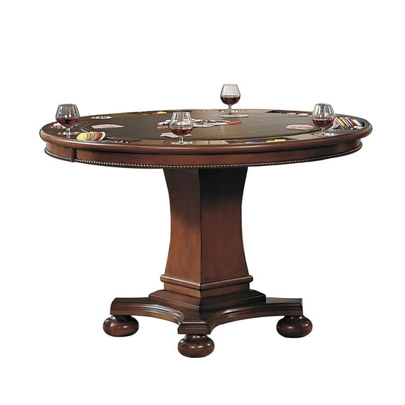 Sunset Trading Bellagio 48" Round Wood Dining/Poker Table in Brown Cherry