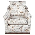 thumbnail image 1 of Sunset Trading Birdscript Rolled Arms/Nailhead Trim Fabric Swivel Chair in Cream, 1 of 7