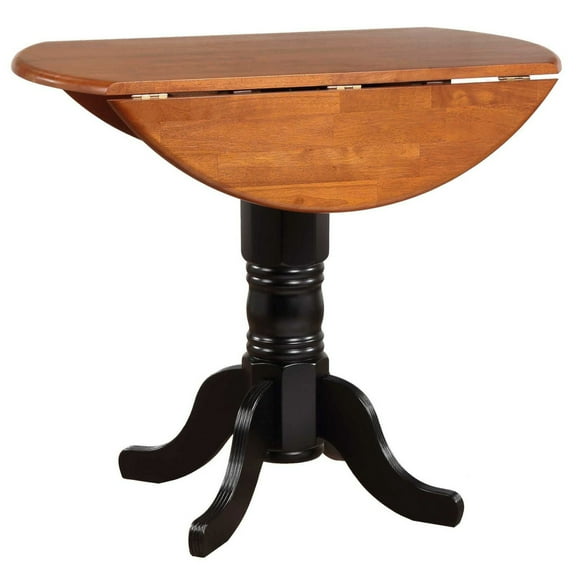 Sunset Trading Black Cherry Selections 42" Extendable Wood Pub Table in Black