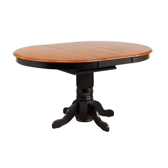Sunset Trading Black Cherry Selections 66" Extendable Wood Pub Table in Black