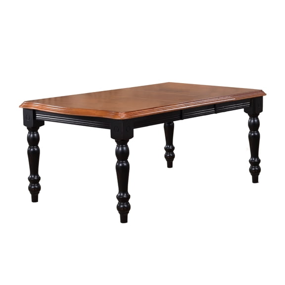 Sunset Trading Black Cherry Selections 72" Extendable Wood Dining Table in Black