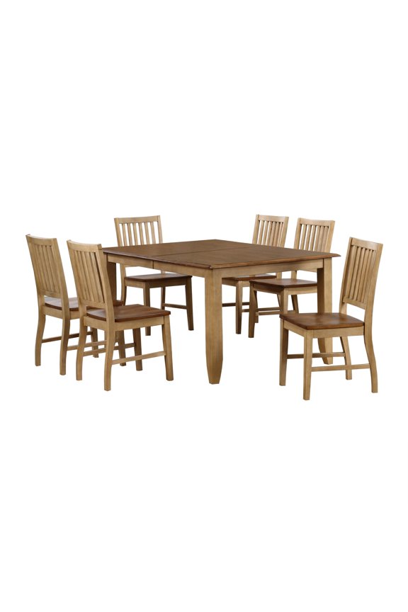 Brook 7-Piece 72" Rectangular Extendable Wood Dining Set in Cream