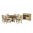 thumbnail image 1 of Sunset Trading Brook 8-Piece 42 - 60" Extendable Wood Dining Set in Cream, 1 of 5