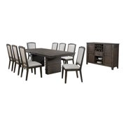 Sunset Trading Cali 10-Piece 96 Rectangular Extendable Wood Dining Set in Brown