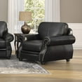 thumbnail image 1 of Sunset Trading Charleston 42" Top-Grain Leather Armchair in Black, 1 of 7