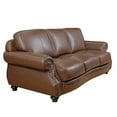 thumbnail image 1 of Sunset Trading Charleston 86" Top-Grain Leather Sofa in Chestnut, 1 of 5