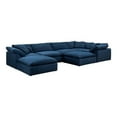 thumbnail image 1 of Sunset Trading Cloud Puff 7-Piece Fabric Slipcovered Modular Sectional in Navy, 1 of 7
