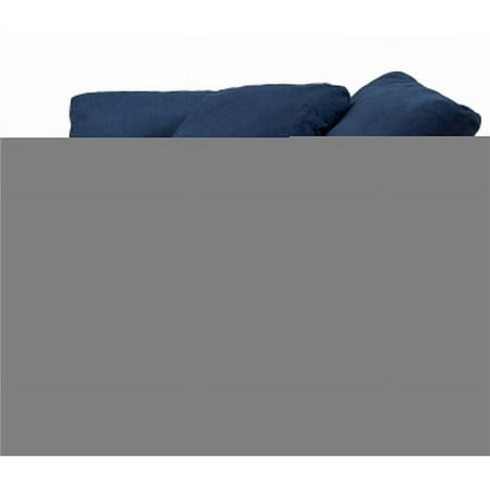 Sunset Trading Contemporary Puff Collection 3PC Slipcovered Modular Sectional Sofa - Performance Fabric Washable Water-Resistant Stain-Proof - 132 in. Deep-Seating Down-Filled Couch - Navy Blue