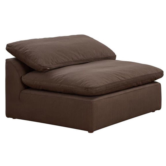 Sunset Trading Contemporary Puff Collection 44 in.  Square Slipcovered Armless Chair Modular Sofa Sectional  -  Performance Fabric Washable Water-Resistant Stain-Proof  -  Deep-Seating Down-Filled Cou
