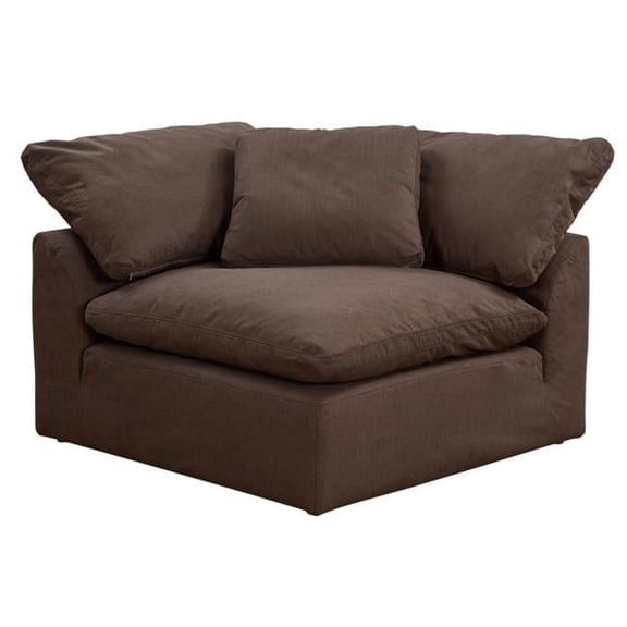 Sunset Trading Contemporary Puff Collection 44 in.  Square Slipcovered Modular Chair  -  Performance Fabric Washable Water-Resistant Stain-Proof  -  Deep-Seating Down-Filled Sofa Sectional Corner Wedg