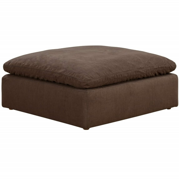 Sunset Trading Contemporary Puff Collection Slipcover Only for 44" Square Modular Ottoman, Performance Fabric Washable Water-Resistant Stain-Proof, Oversized Large Sofa Footrest Cover, Brown