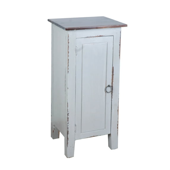 Sunset Trading Cottage 1 Door Mid-Century Accent Cabinet in Antique Gray Wood