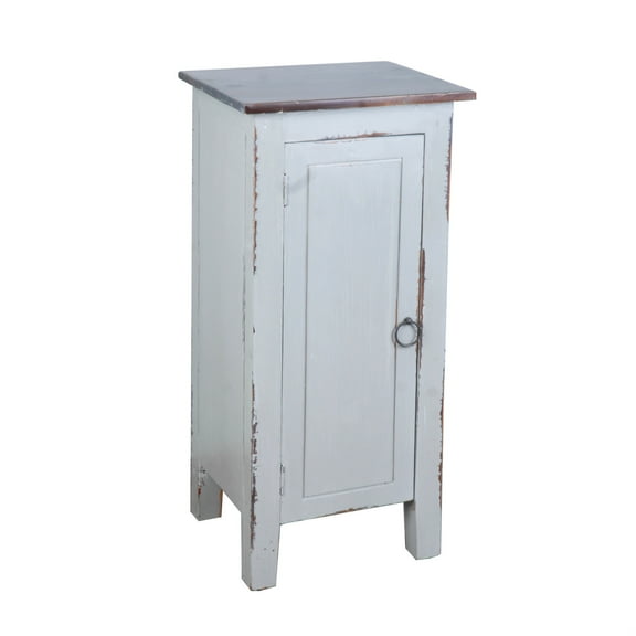Sunset Trading Cottage 1 Door Mid-Century Accent Cabinet in Antique Gray Wood