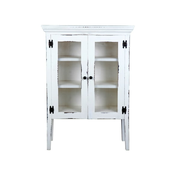 Sunset Trading Cottage 2-Door Farmhouse Wood Accent Cabinet in Whitewash