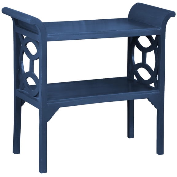 Sunset Trading Cottage Accent Table Console Navy Blue Solid Wood Fully Assembled Server