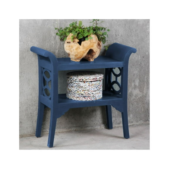 Sunset Trading Cottage Accent Table Console  Navy Blue Solid Wood  Fully Assembled Server