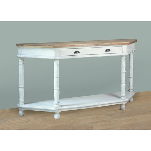 Sunset Trading Cottage Display Table White/Brown Solid Wood Fully Assembled