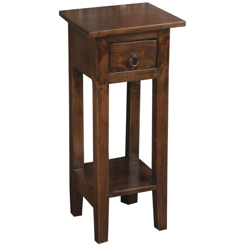 Cottage Charm Old Java Mahogany Side Table with Storage