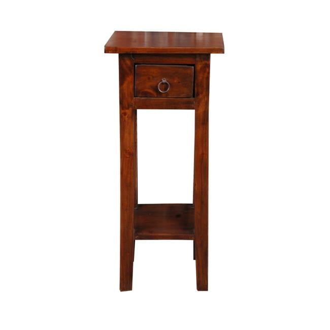 Cottage Charm Old Java Mahogany Side Table with Storage