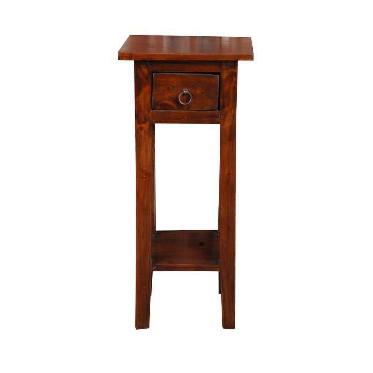 Cottage Charm Old Java Mahogany Side Table with Storage