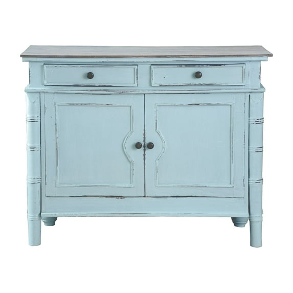 Sunset Trading Cottage Transitional Cabinet/Buffet/Sideboard in Beach Blue Wood