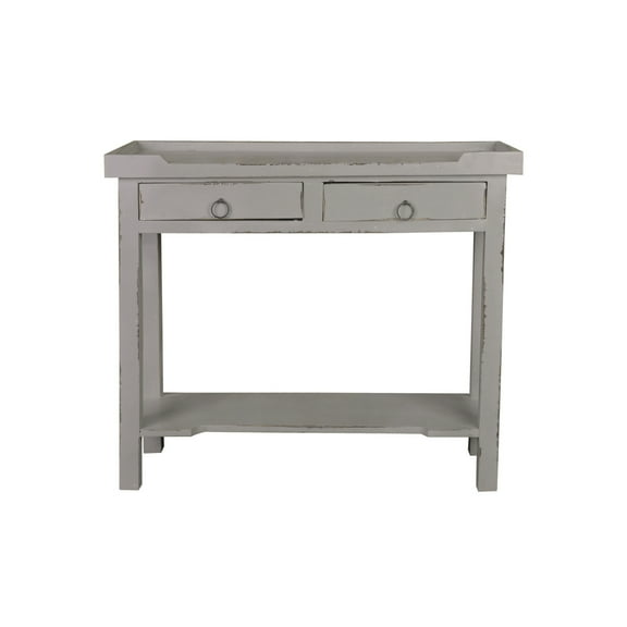 Sunset Trading Cottage Console Table | 2 Drawers | Shelf | Antique Gray