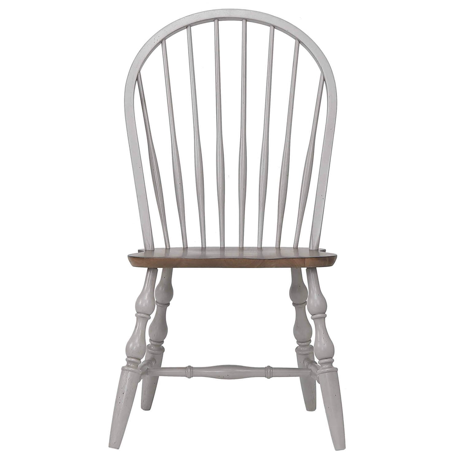 Gray and Brown Solid Wood Windsor Side Chair