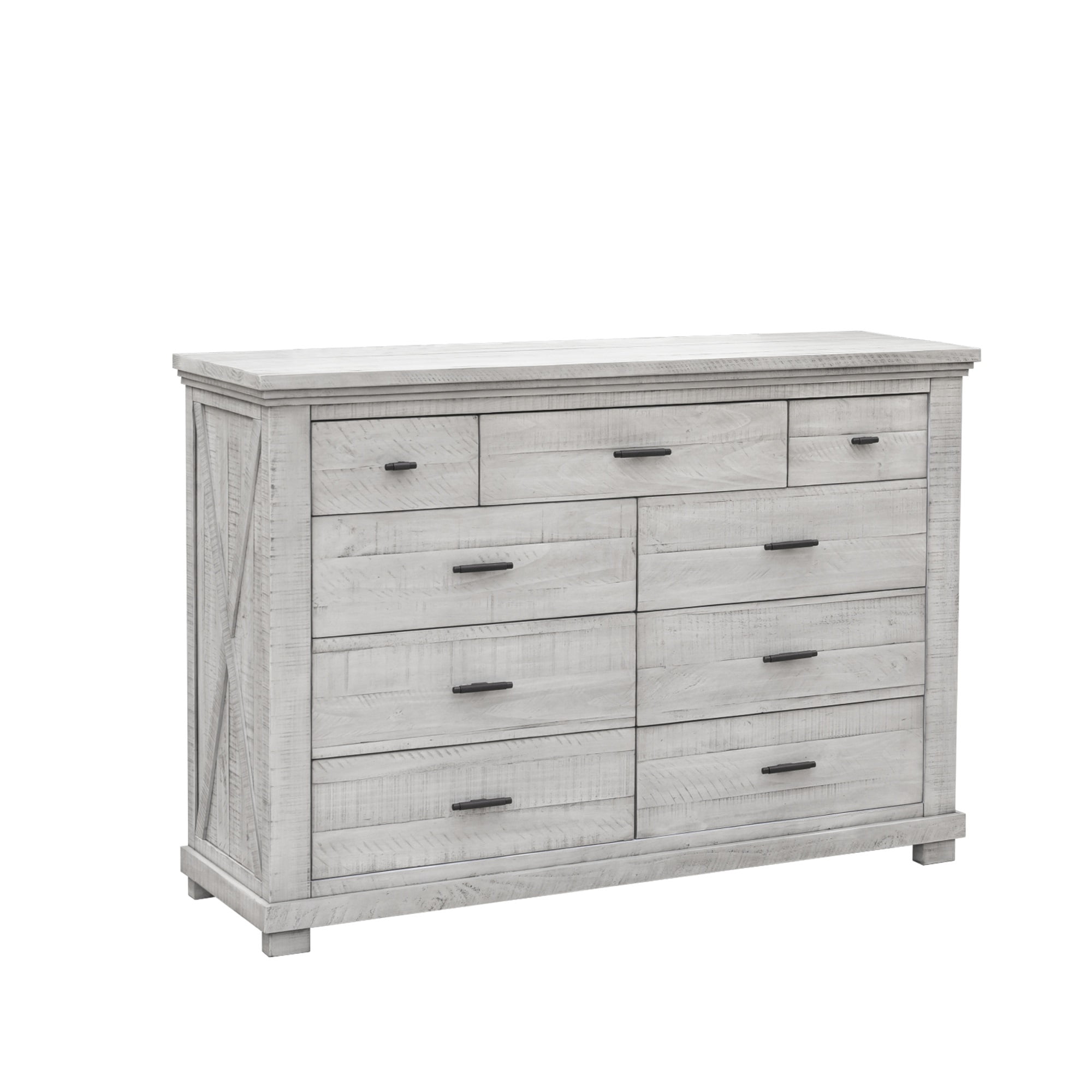 Calming Gray 9-Drawer Industrial Farmhouse Dresser