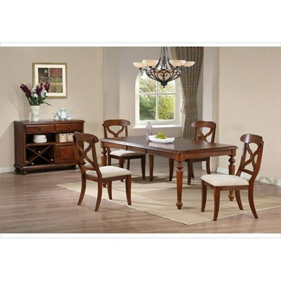 Sunset Trading DLU-ADW4866-C12PC Andrews Butterfly Leaf Dining Table Set - Chestnut - 5 Piece