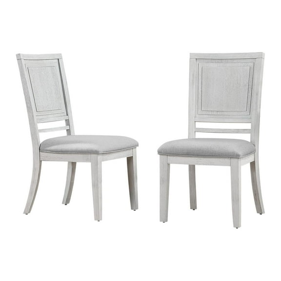 Sunset Trading Dover Dining Side Chair Upholstered Seat Off White Wood Set of 2