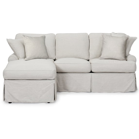Sunset Trading Horizon Fabric Slipcover Reversible Chaise Sleeper Sofa in Gray