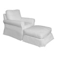 thumbnail image 1 of Sunset Trading Horizon Fabric Slipcover Swivel Rocking Chair & Ottoman in White, 1 of 8