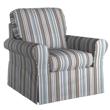Sunset Trading Horizon Fabric Slipcovered Swivel Rocking Chair in Brown