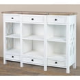 thumbnail image 1 of Sunset Trading Lattice Display Console White Brown Solid Wood Fully Assembled, 1 of 7