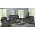 thumbnail image 1 of Sunset Trading Luxe 3-Piece Leather Reclining Living Room Set in Gray, 1 of 8