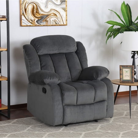 Sunset Trading Madison Traditional Fabric Reclining Chair in Charcoal
