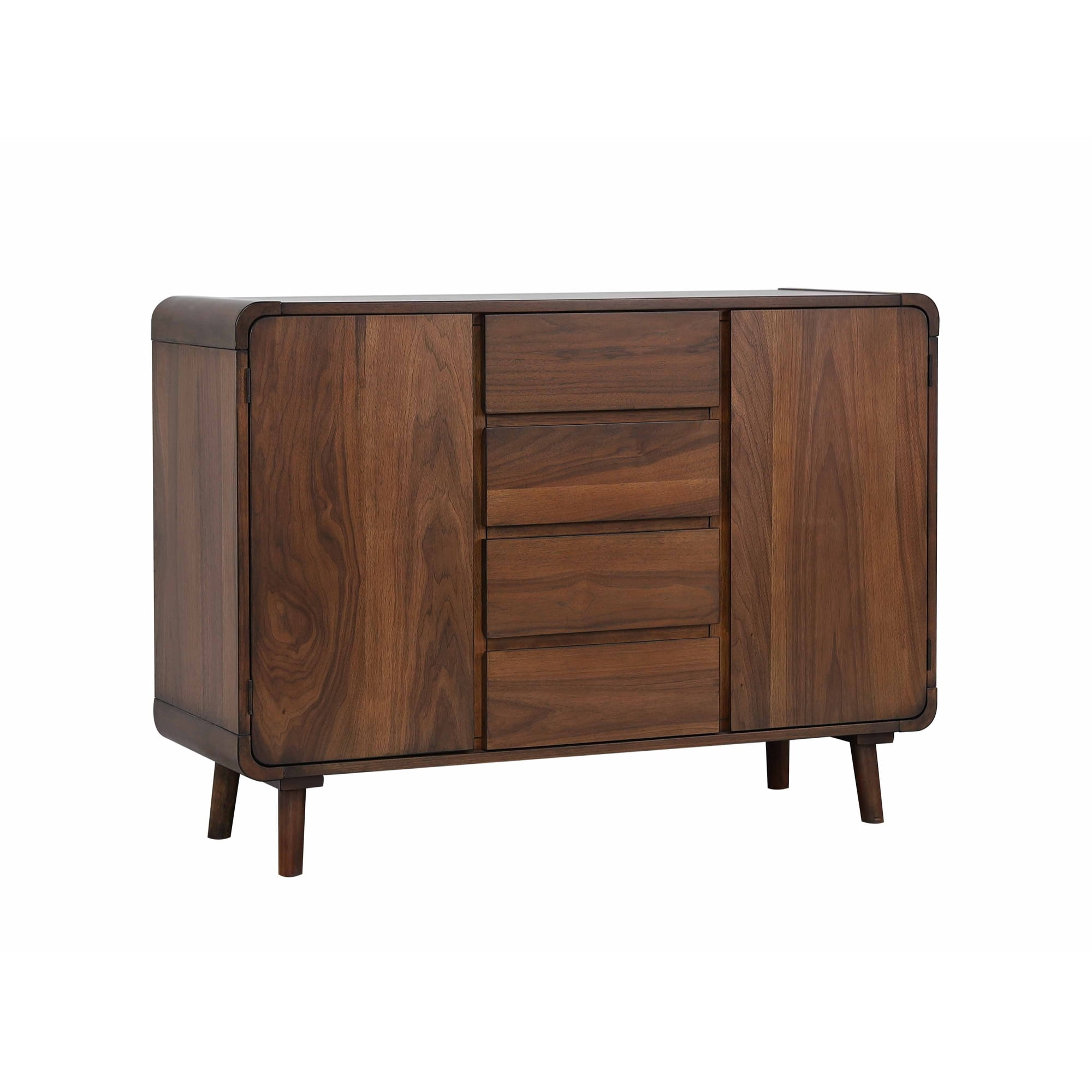 Mid-Century Scandinavian Oak Sideboard with Splayed Legs
