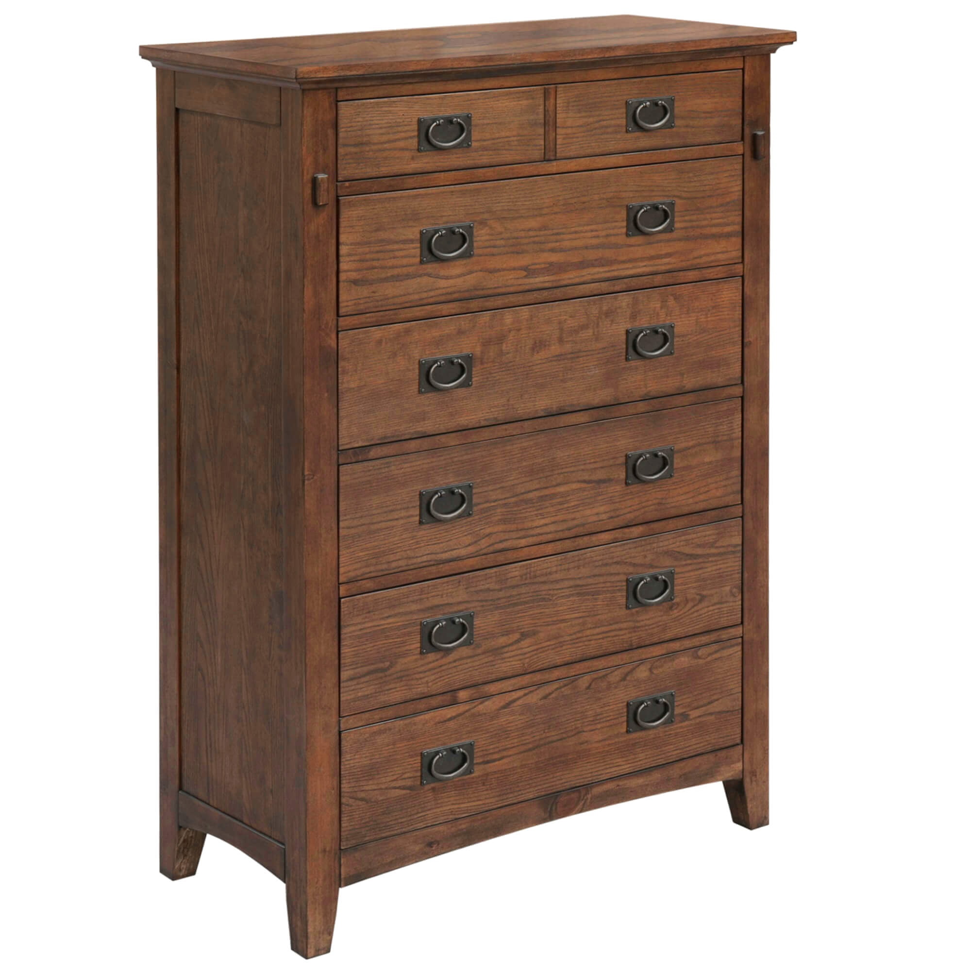 Sunset Trading Mission Bay 6-Drawer Solid Wood Bedroom Chest in Amish Brown