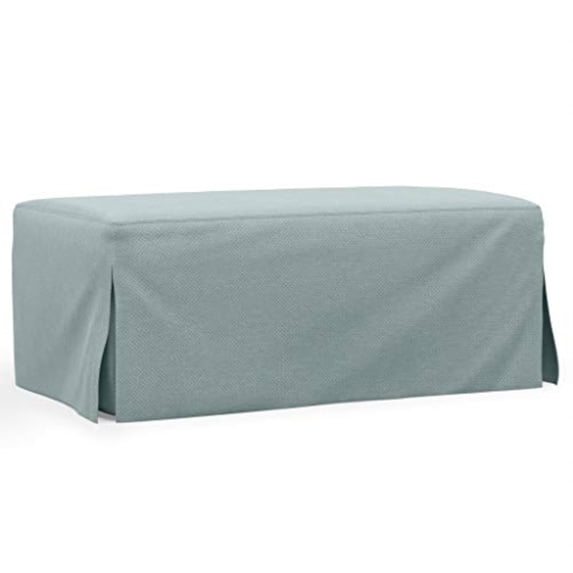 Sunset Trading Newport 44" Fabric Slipcovered Ottoman in Ocean Blue