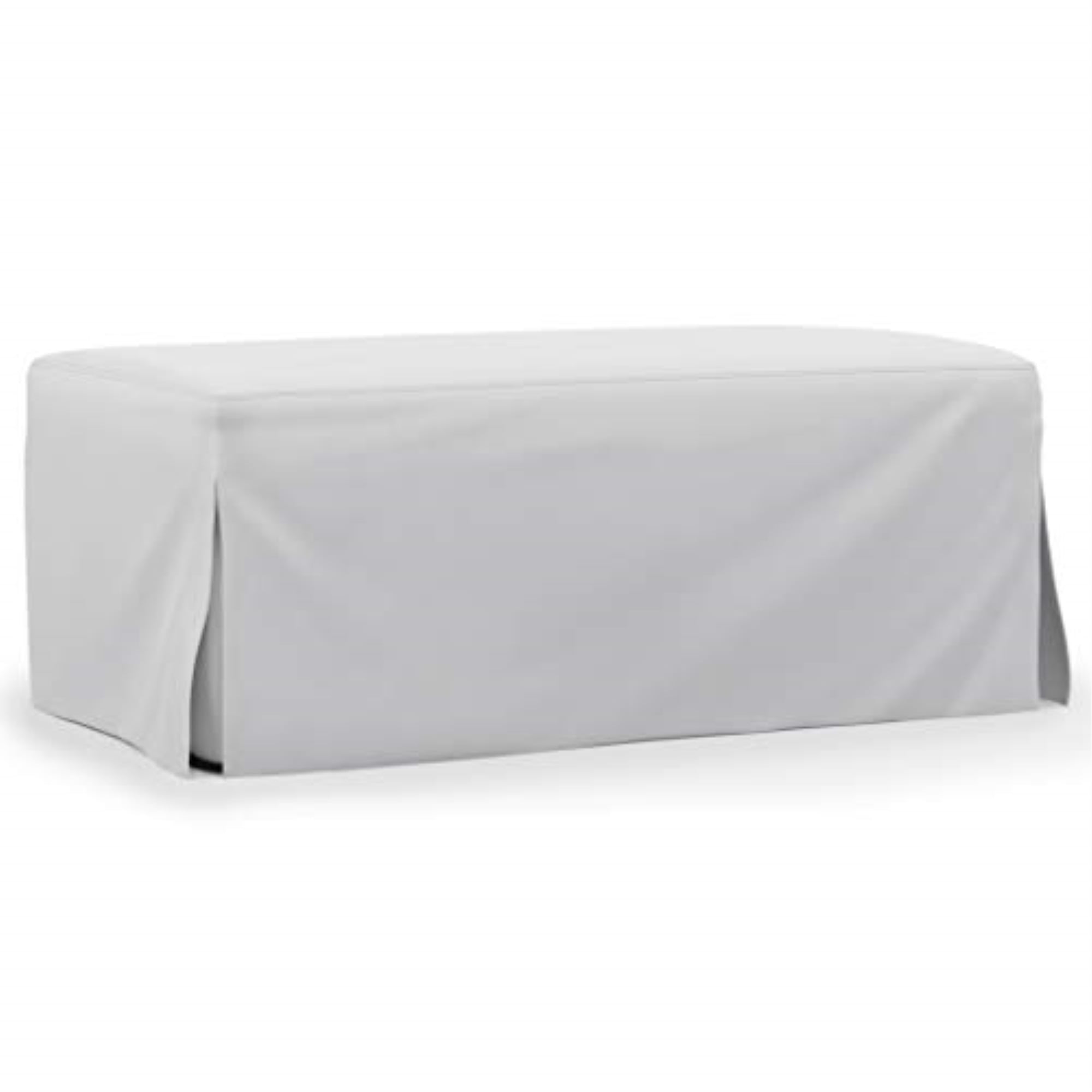 Newport 44" White Fabric Slipcovered Traditional Ottoman