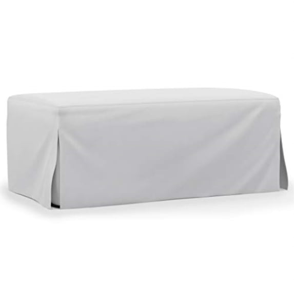 Sunset Trading Newport 44" Fabric Slipcovered Ottoman in White