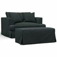thumbnail image 1 of Sunset Trading Newport 52" Fabric Slipcover Chair/A Half &Ottoman in Dark Gray, 1 of 5