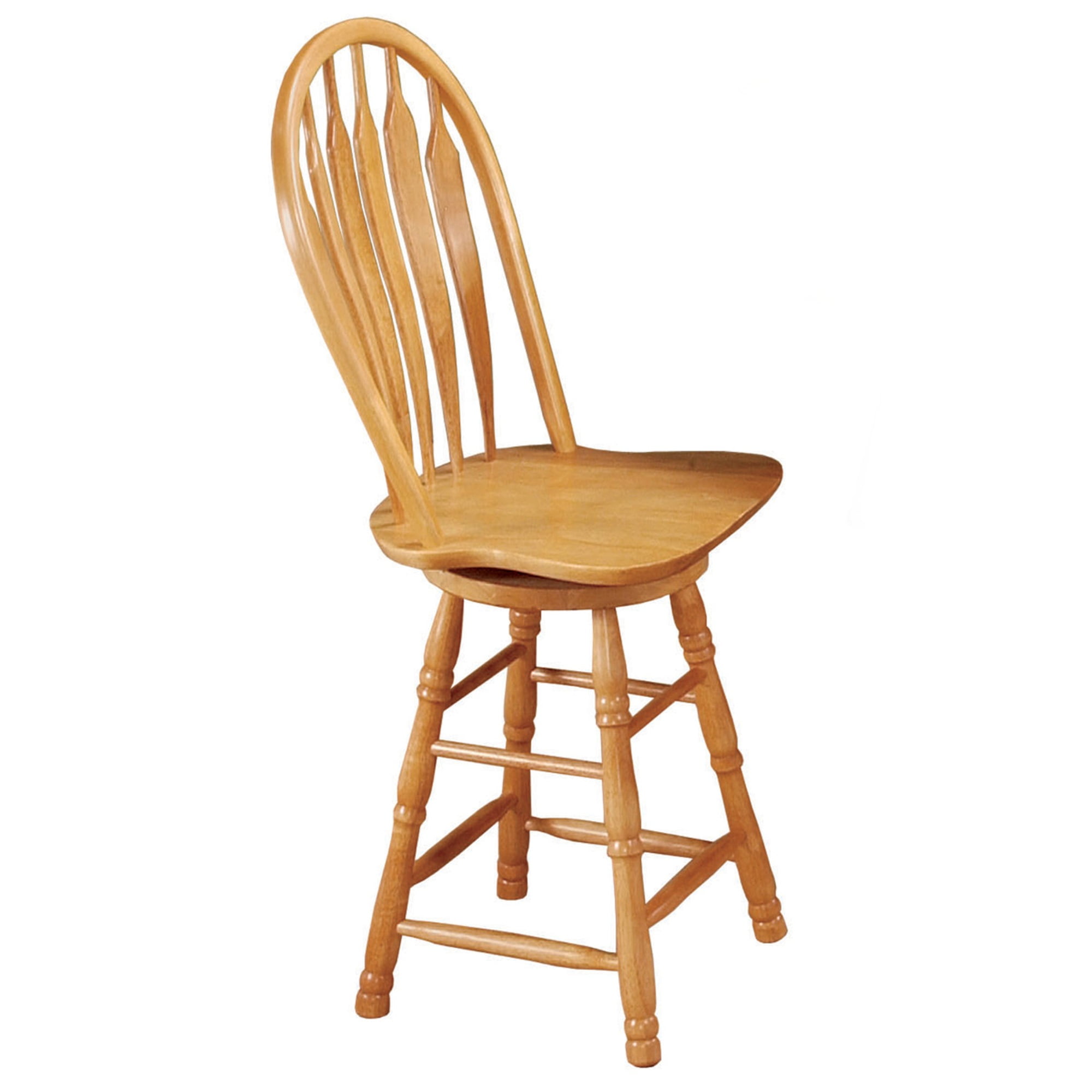 Light Oak 24'' Swivel Saddle Style Barstool