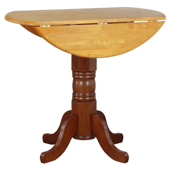 Sunset Trading Oak Selections 42" Extendable Drop Leaf Wood Pub Table in Nutmeg