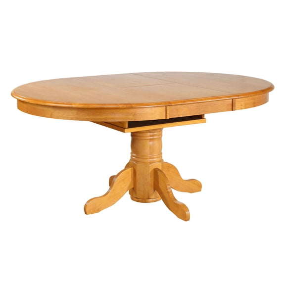 Sunset Trading Oak Selections 66" Oval Extendable Wood Dining Table in Oak